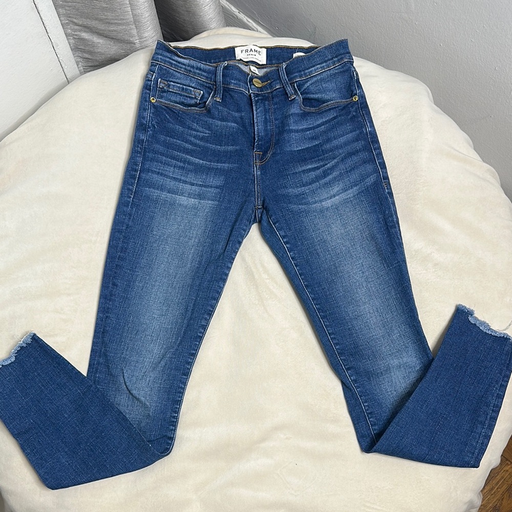 Frame Denim Blue Skinny Jeans Classic Style